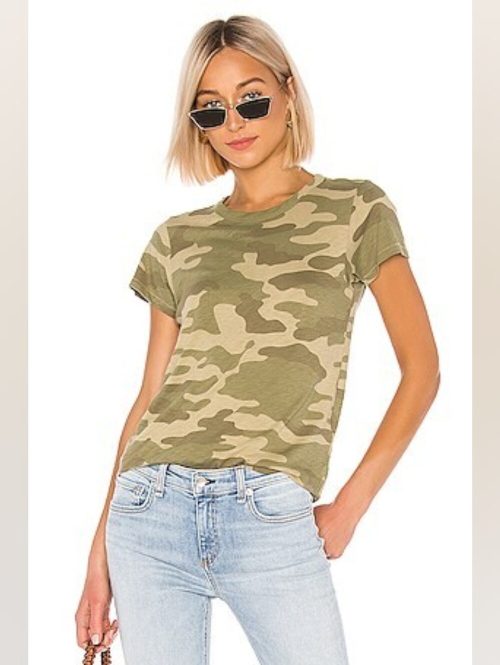 rag & bone Olive Camo Short Sleeve Tee Xs